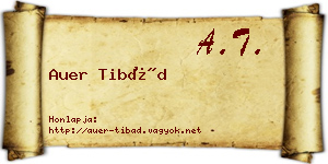 Auer Tibád névjegykártya